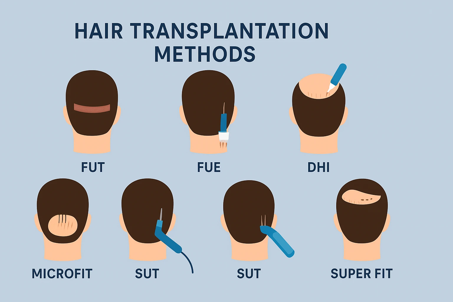 کاشت مو به روش Super FIT با ابزارهای دقیق و بدون جای زخم